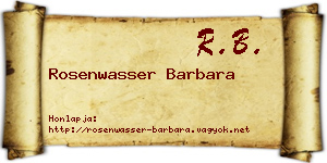 Rosenwasser Barbara névjegykártya